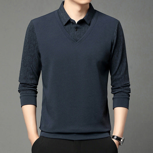 🔥Beliebtes Produkt ！✨2-teiliges Langarmhemd für Herren in Layering-Optik