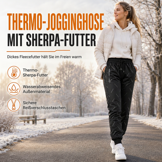 🔥Beliebtes Produkt ！✨Unisex-Jogginghose mit lockerem Schnitt und Sherpa-Fleecefutter, warme Winter-Freizeithose mit Reißverschlusstaschen