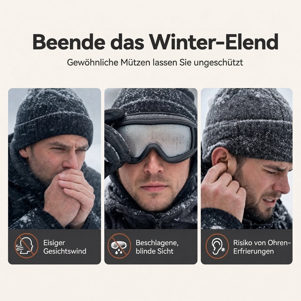 📦 Täglich 500+ Pakete versendet! Winddichter winterlicher Wärme-Trapperhut mit integrierter Gesichtsmaske
