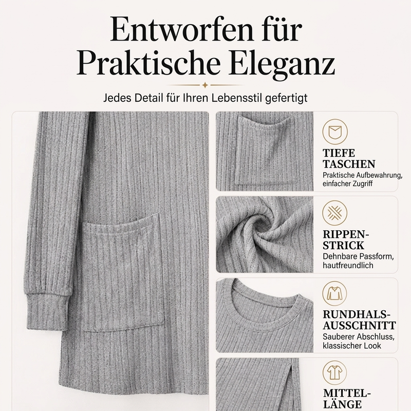 🥳Alles im Sale! Schnell sein!🥳 Bequemes, mittellanges, geripptes Damen-Strickoberteil