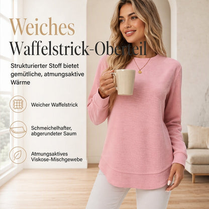 ⏰ Countdown läuft – 50% nur noch 3 Tage! Lässiges lockeres Waffelstrick-Top für Damen