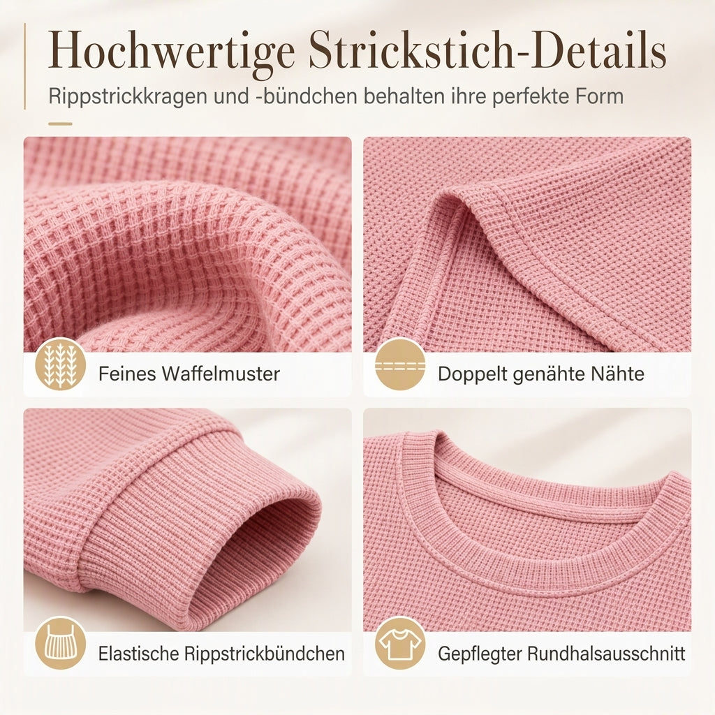 ⏰ Countdown läuft – 50% nur noch 3 Tage! Lässiges lockeres Waffelstrick-Top für Damen