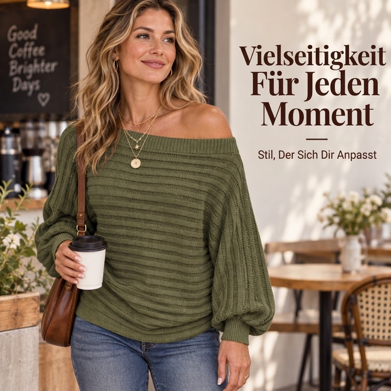 💋Genießen Sie eine 30-tägige problemlose Rückgaberichtlinie!✅️Casual Damen Rippstricktop mit Schulterfreiheit