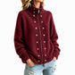 ✨🔥Räumungsverkauf✨ Damen-Strickjacke mit Stehkragen und Doppelknopfverschluss