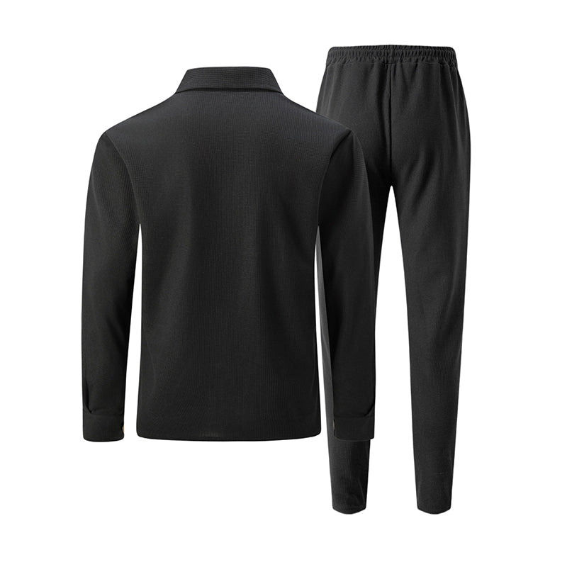 🔥Beliebtes Produkt ！✨Herren-Set aus Waffelstrick-Cardigan-Jacke und Hose