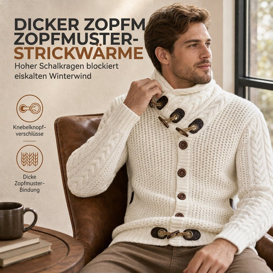 🙌 70% Wiederkaufquote🔥🔥Strickpullover für Herren mit Rollkragen und Knopfleiste