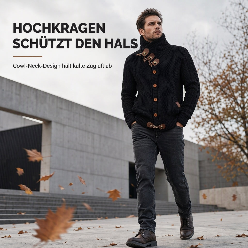🙌 70% Wiederkaufquote🔥🔥Strickpullover für Herren mit Rollkragen und Knopfleiste