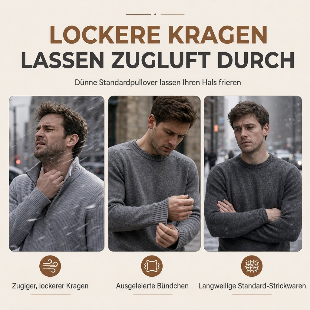 🙌 70% Wiederkaufquote🔥🔥Strickpullover für Herren mit Rollkragen und Knopfleiste