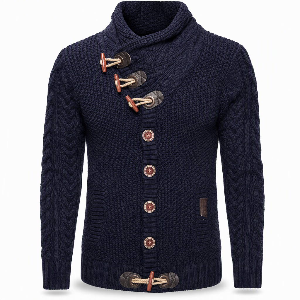 🙌 70% Wiederkaufquote🔥🔥Strickpullover für Herren mit Rollkragen und Knopfleiste