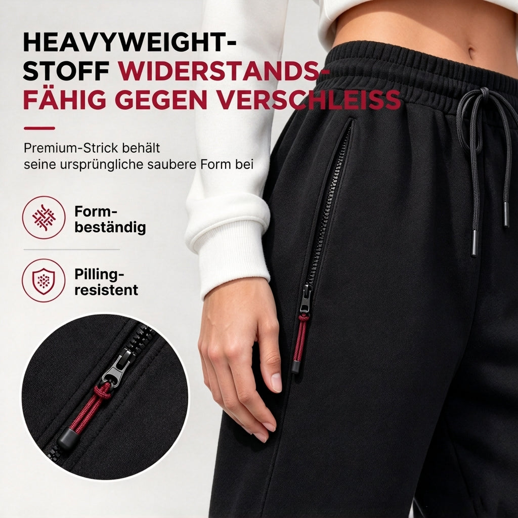 ✨Begrenzter Vorrat verfügbar, nicht verpassen!🔥🔥Damen Winter-Jogginghose mit Fleecefutter und Reißverschlusstaschen