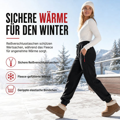 ✨Begrenzter Vorrat verfügbar, nicht verpassen!🔥🔥Damen Winter-Jogginghose mit Fleecefutter und Reißverschlusstaschen