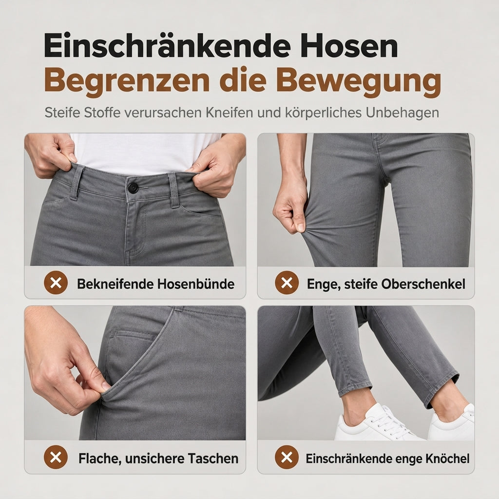 🔥Beliebtes Produkt ！✨Damen lässige Utility-Cropped-Hose mit ausgefranstem Saum und tiefen aufgesetzten Taschen