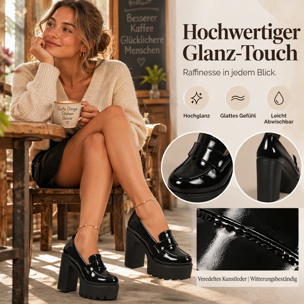 ✨Neu eingetroffen – Nur heute 50 %! Damen-Loafer mit klobigem Absatz und Plateausohle