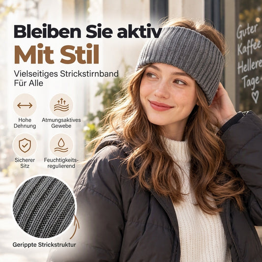 🙌 70% Wiederkaufquote🔥🔥Breites Rippstrick-Stirnband für den Sport