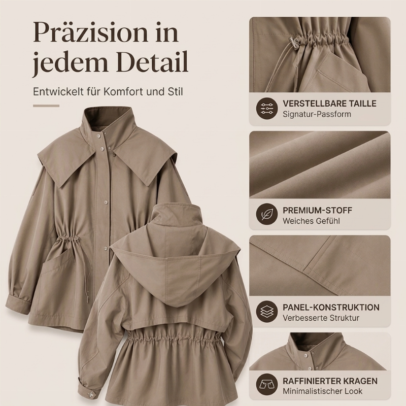 📢🎉50%Rabatt!!!🛍️✨Damen schicke Kapuzenjacke mit Kordelzug
