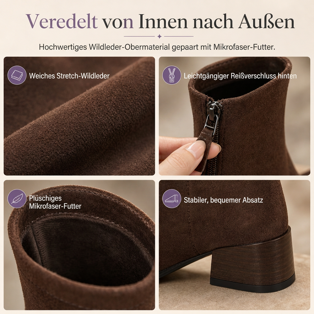 🔥Beliebtes Produkt ！✨Damen-Stiefeletten im französischen Stil mit spitzer Zehenpartie, schmale Passform, elegante kurze Stiefel für Frühling und Herbst