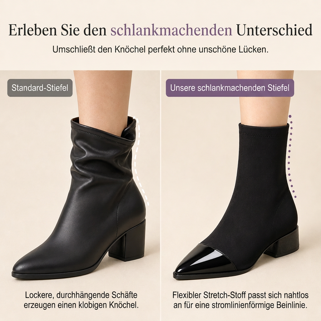 🔥Beliebtes Produkt ！✨Damen-Stiefeletten im französischen Stil mit spitzer Zehenpartie, schmale Passform, elegante kurze Stiefel für Frühling und Herbst