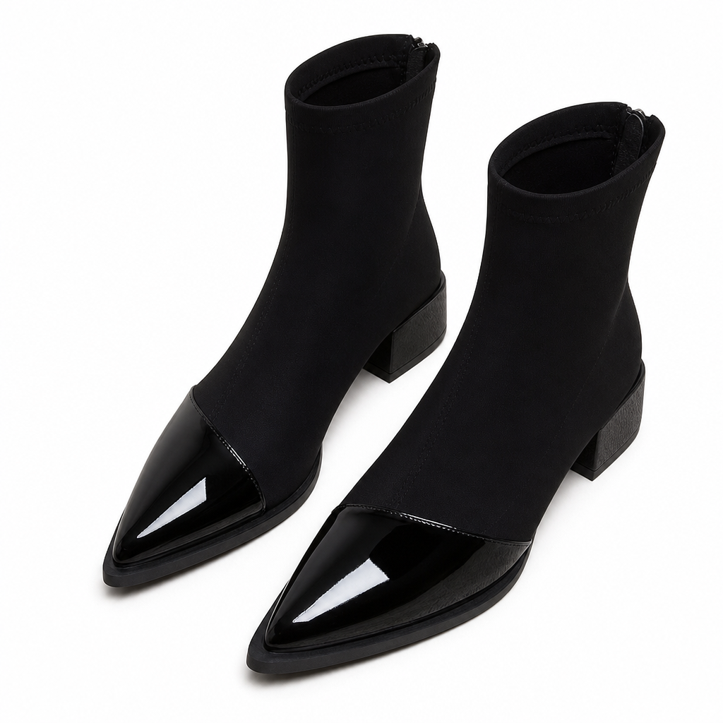 🔥Beliebtes Produkt ！✨Damen-Stiefeletten im französischen Stil mit spitzer Zehenpartie, schmale Passform, elegante kurze Stiefel für Frühling und Herbst