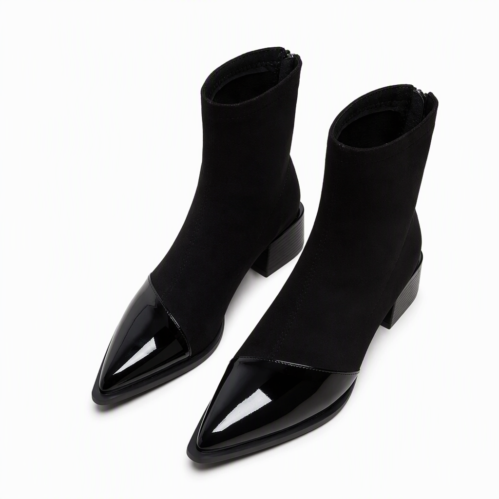 🔥Beliebtes Produkt ！✨Damen-Stiefeletten im französischen Stil mit spitzer Zehenpartie, schmale Passform, elegante kurze Stiefel für Frühling und Herbst