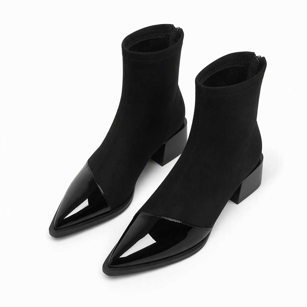 🔥Beliebtes Produkt ！✨Damen-Stiefeletten im französischen Stil mit spitzer Zehenpartie, schmale Passform, elegante kurze Stiefel für Frühling und Herbst