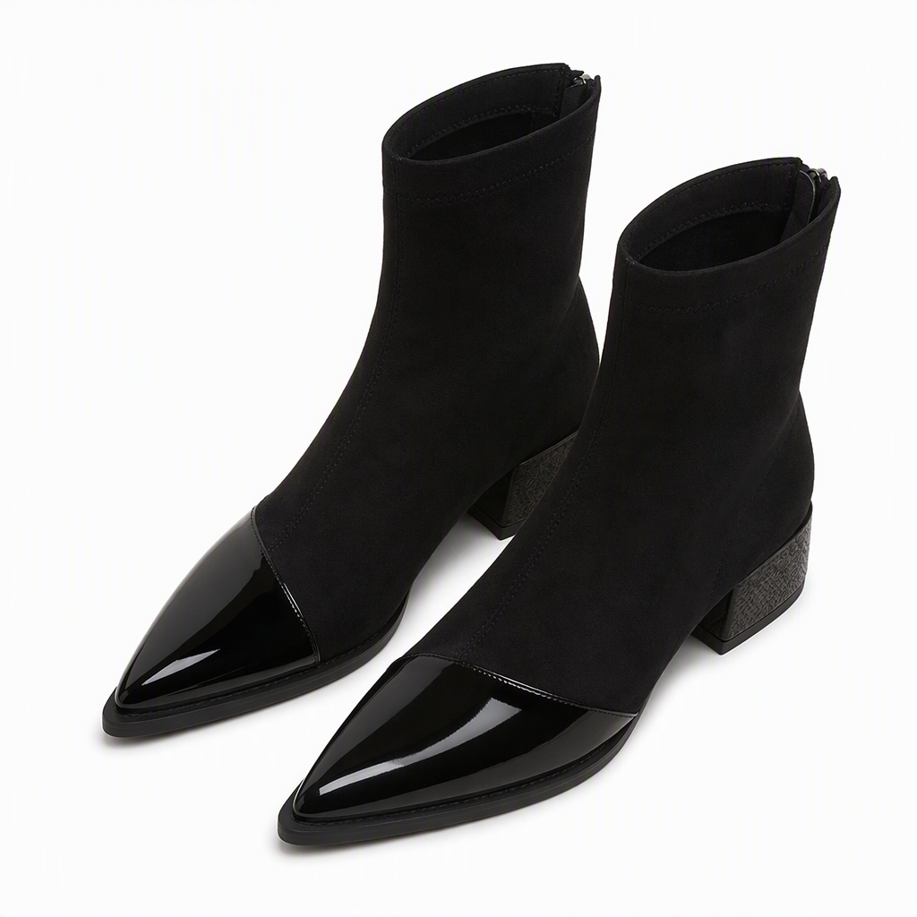 🔥Beliebtes Produkt ！✨Damen-Stiefeletten im französischen Stil mit spitzer Zehenpartie, schmale Passform, elegante kurze Stiefel für Frühling und Herbst