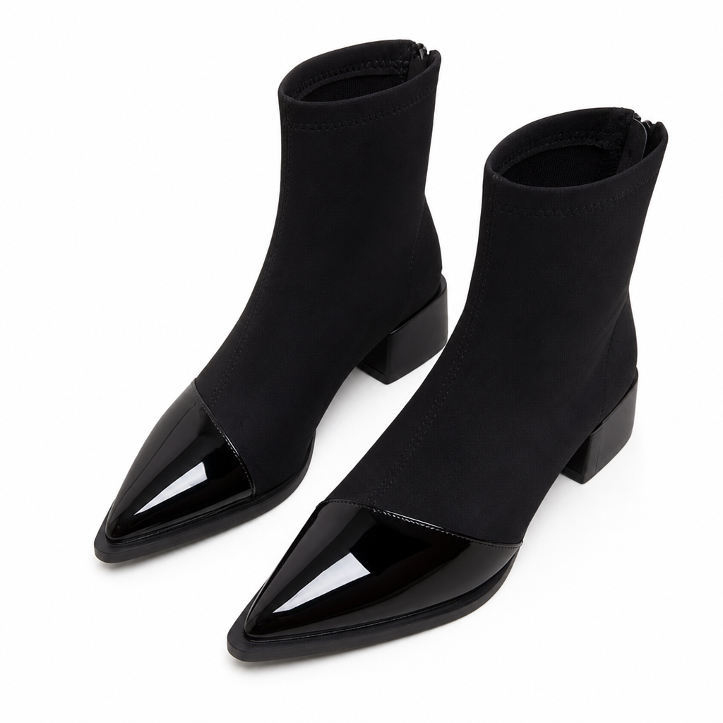 🔥Beliebtes Produkt ！✨Damen-Stiefeletten im französischen Stil mit spitzer Zehenpartie, schmale Passform, elegante kurze Stiefel für Frühling und Herbst