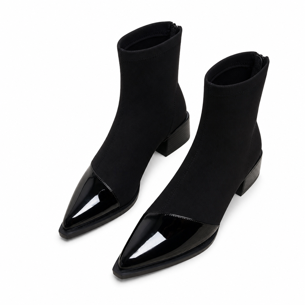 🔥Beliebtes Produkt ！✨Damen-Stiefeletten im französischen Stil mit spitzer Zehenpartie, schmale Passform, elegante kurze Stiefel für Frühling und Herbst