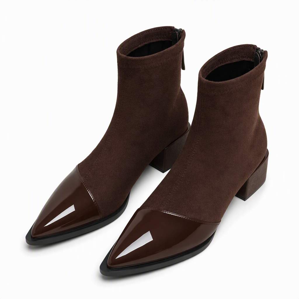 🔥Beliebtes Produkt ！✨Damen-Stiefeletten im französischen Stil mit spitzer Zehenpartie, schmale Passform, elegante kurze Stiefel für Frühling und Herbst