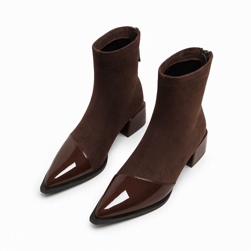 🔥Beliebtes Produkt ！✨Damen-Stiefeletten im französischen Stil mit spitzer Zehenpartie, schmale Passform, elegante kurze Stiefel für Frühling und Herbst