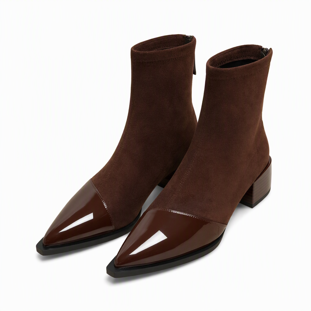 🔥Beliebtes Produkt ！✨Damen-Stiefeletten im französischen Stil mit spitzer Zehenpartie, schmale Passform, elegante kurze Stiefel für Frühling und Herbst