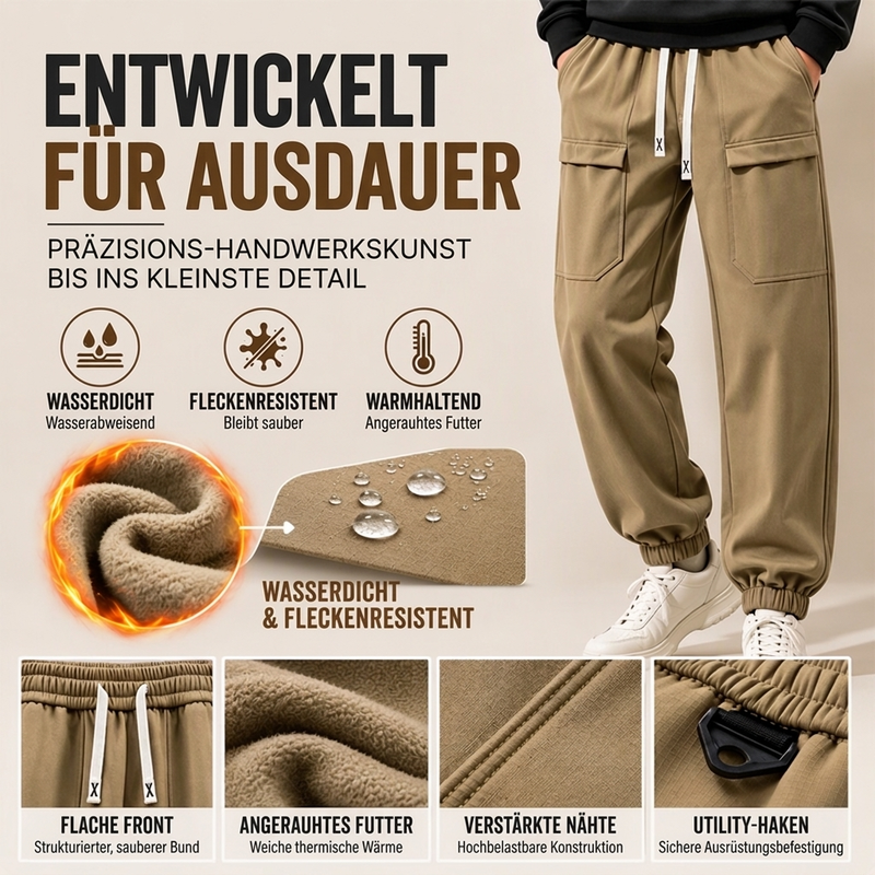 📢🎉50%Rabatt!!!🛍️✨Wasserdichte Cargo-Hosen für Herren mit Plüschfutter