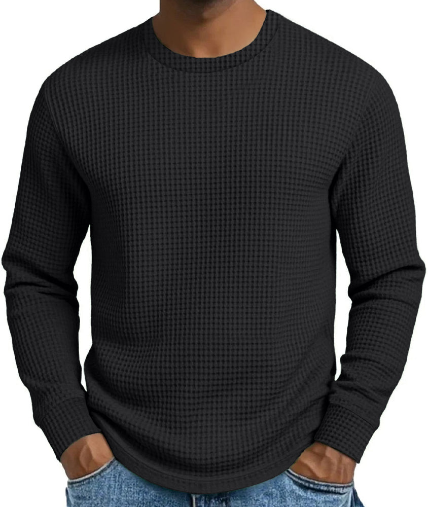 🔥Beliebtes Produkt ！✨Freizeit-Sweatshirt für Herren, schmal geschnitten, Rundhalsausschnitt, langärmelig