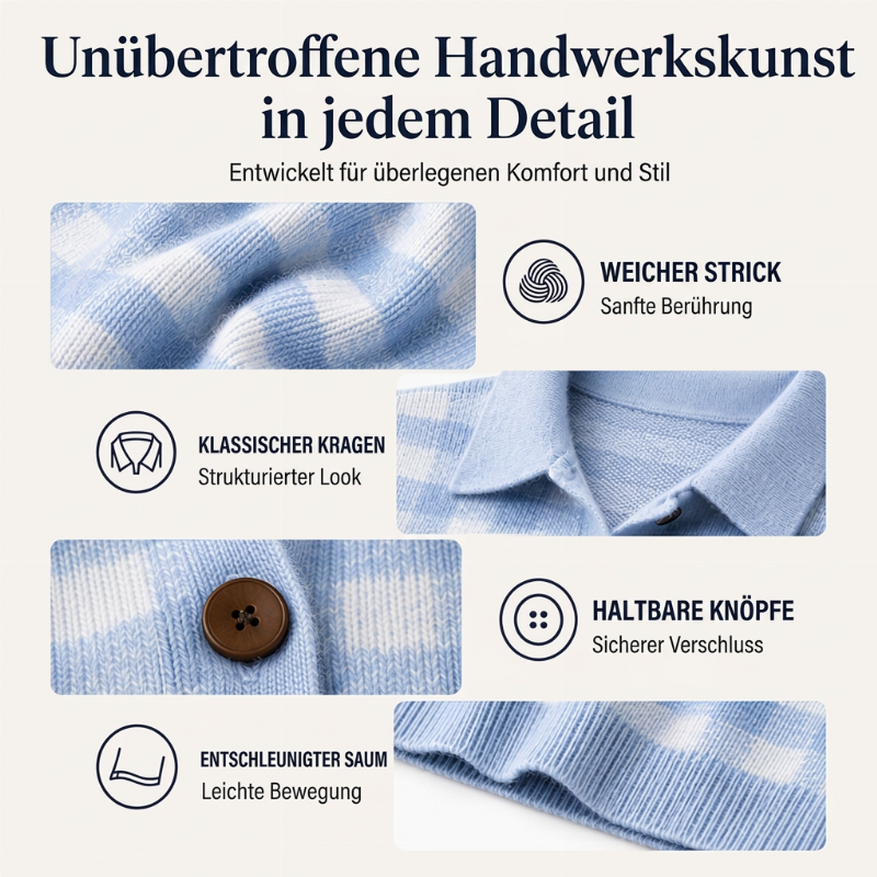 📢🎉50%Rabatt!!!🛍️✨Damen kariierter Strickpullover mit Knopfleiste