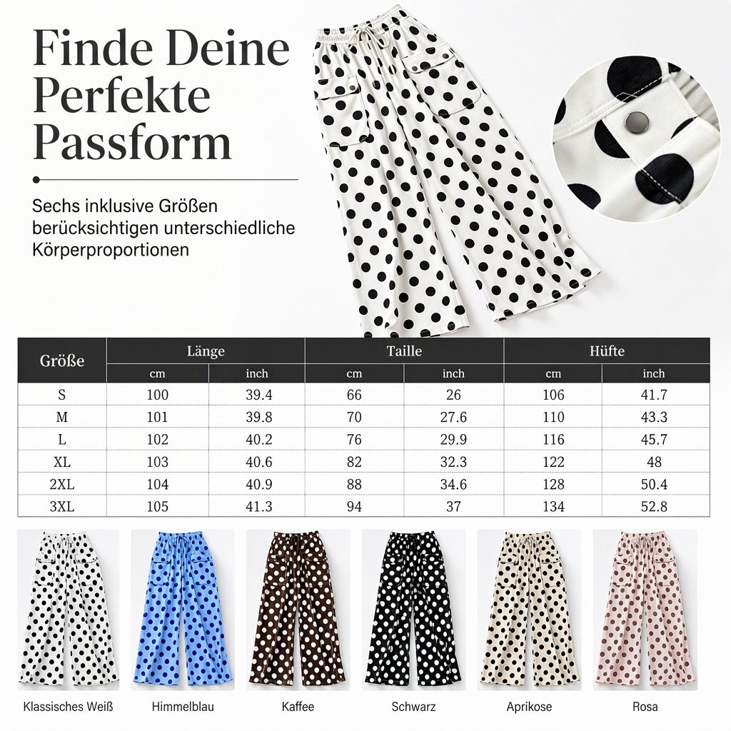 🙌 70% Wiederkaufquote🔥🔥Freizeit-Hosen für Damen mit Gepunkteter Muster und Weitem Bein