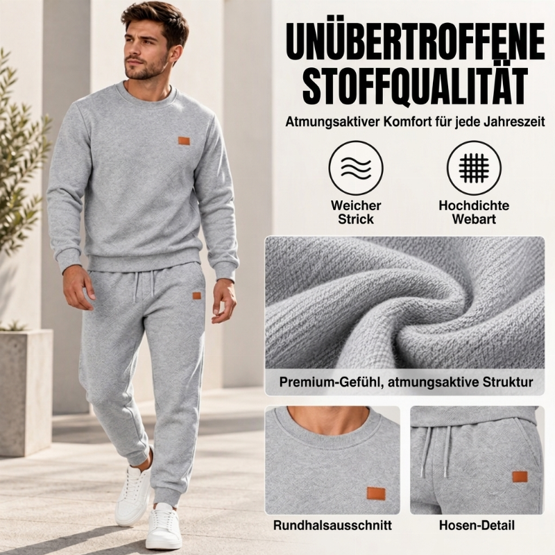 📢💖 Zeitlich begrenztes Angebot – solange der Vorrat reicht✨Freizeit Sportset für Herren mit strukturiertem Jacquard
