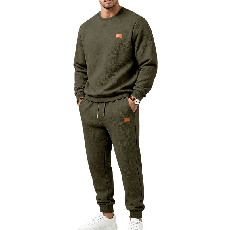 📢💖 Zeitlich begrenztes Angebot – solange der Vorrat reicht✨Freizeit Sportset für Herren mit strukturiertem Jacquard