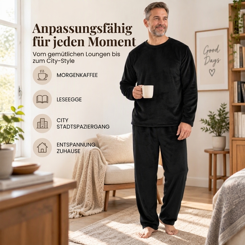 🔥💖 Zeitlich begrenzter Rabatt – nur solange der Vorrat reicht! 🔥Bequemes Wärmendes Samt-Schlafanzug-Set für Herren