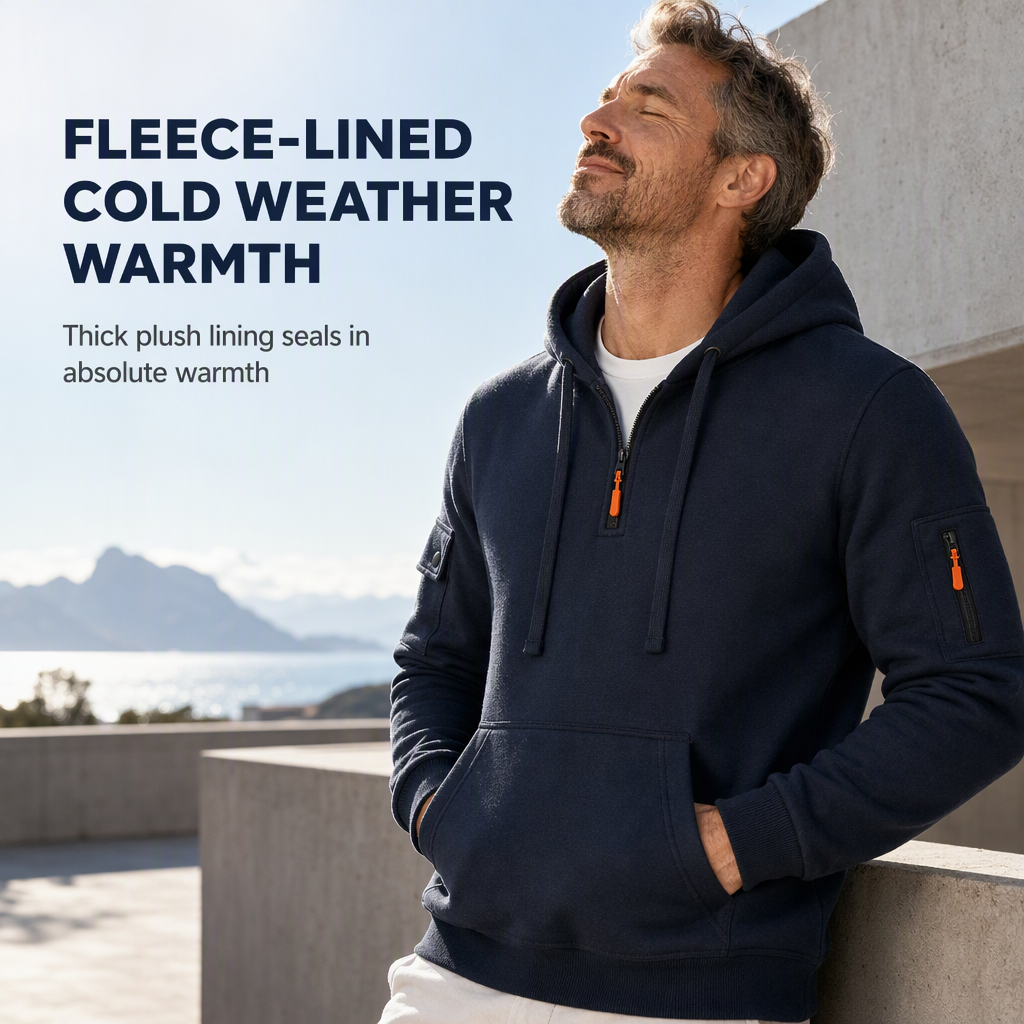 🙌 70% Wiederkaufquote – 🔥 Beliebtes Produkt! ✨ 🍂 Herren schweres, mit Fleece gefüttertes Kapuzen-Sweatshirt, locker sitzend, lässige Arbeitskleidung