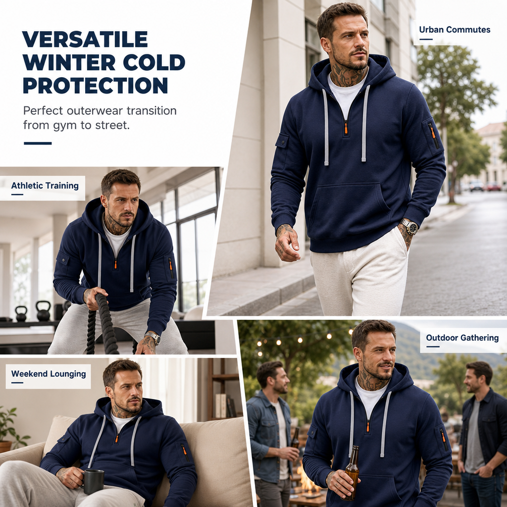 🙌 70% Wiederkaufquote – 🔥 Beliebtes Produkt! ✨ 🍂 Herren schweres, mit Fleece gefüttertes Kapuzen-Sweatshirt, locker sitzend, lässige Arbeitskleidung