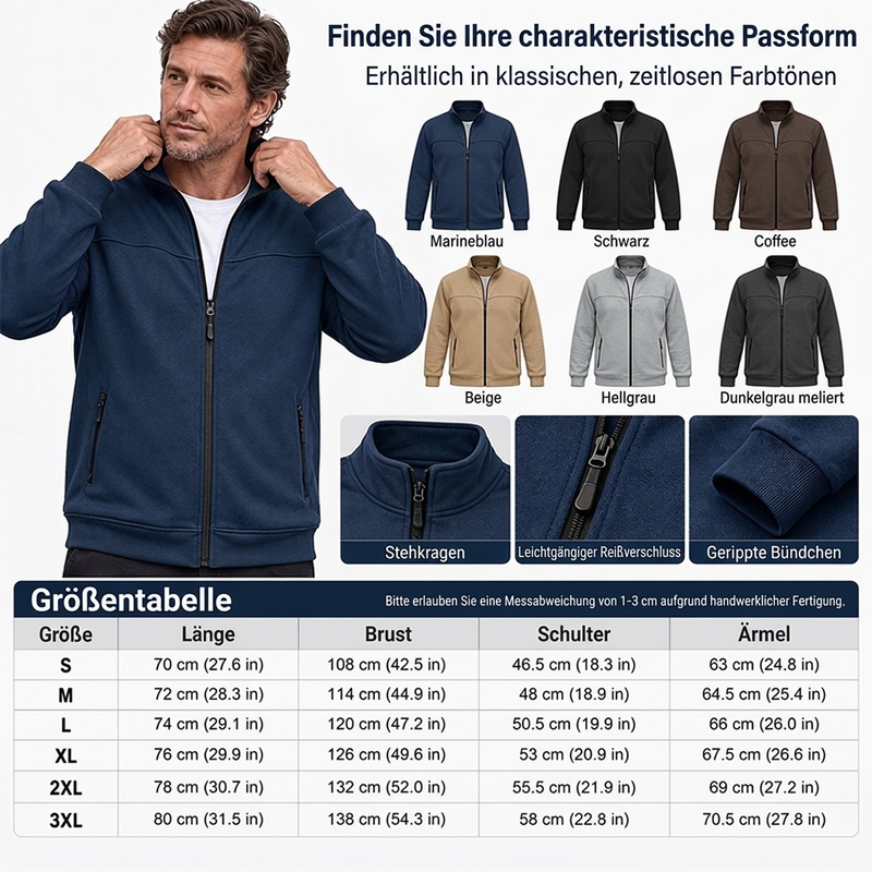 🚀 Sparen Sie jetzt Zeit & Geld! 😍Freizeitjacke für Herren mit Stehkragen
