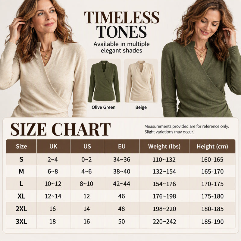 🙌 70% Wiederkaufquote✨Damen elegantes V-Ausschnitt Wickel-Strickoberteil