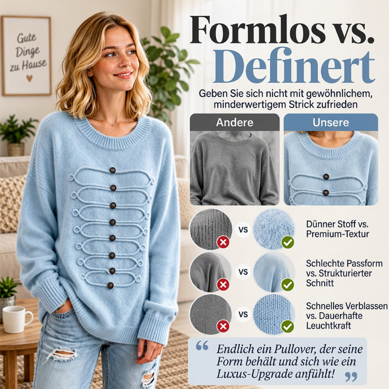 ⏰ Countdown läuft – 50% nur noch 3 Tage! Damen eleganter Rundstrickzopf Pullover