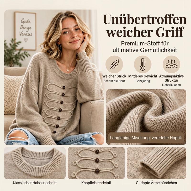 ⏰ Countdown läuft – 50% nur noch 3 Tage! Damen eleganter Rundstrickzopf Pullover