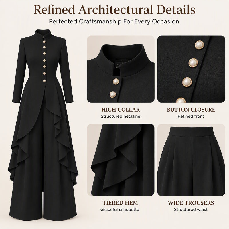 🔥Beliebtes Produkt ！✨✨Elegantes zweiteiliges Damen-Outfit: Langmantel mit weitem Bein