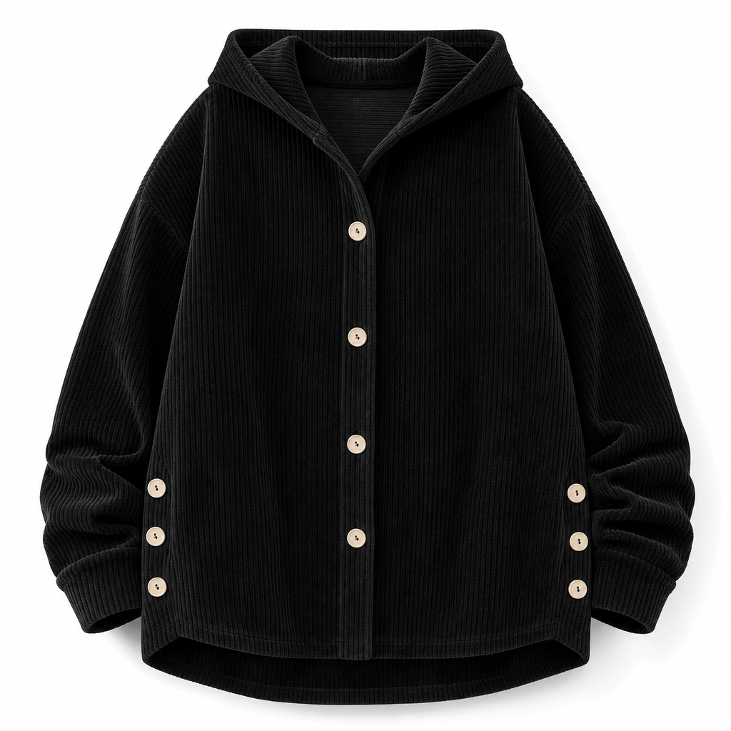📢✨ Deine neue Lieblingsjacke ✨Lässige, weite Kapuzenjacke aus Cord für Damen