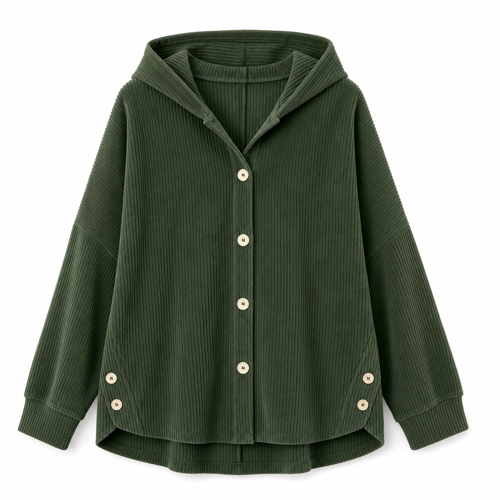 📢✨ Deine neue Lieblingsjacke ✨Lässige, weite Kapuzenjacke aus Cord für Damen