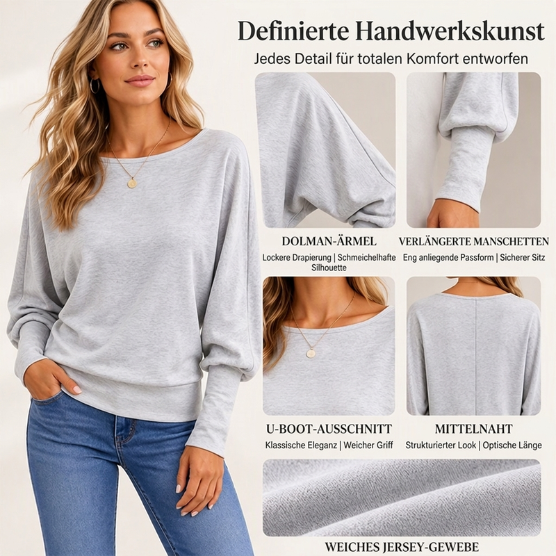 ✨Begrenzter Vorrat verfügbar, nicht verpassen!!!🛍️✨Damen Freizeit Pullover mit Fledermausärmeln