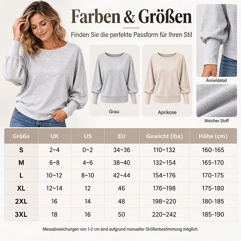 ✨Begrenzter Vorrat verfügbar, nicht verpassen!!!🛍️✨Damen Freizeit Pullover mit Fledermausärmeln