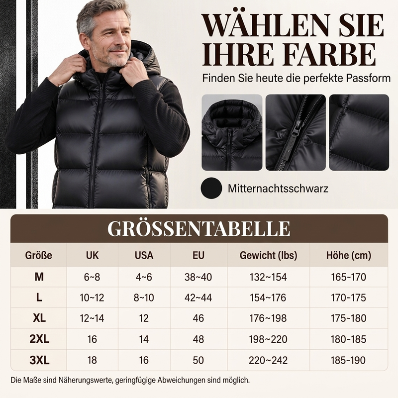 🔥Trending! Jetzt zugreifen!🔥 Leichte wärmende Kapuzenweste für Herren