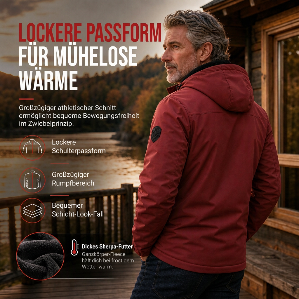 🥳 Über 90 % Wiederkaufrate! Herren-Mantel im American-Retro-Stil mit Plüschfutter – lockere Passform für Frühling & Herbst